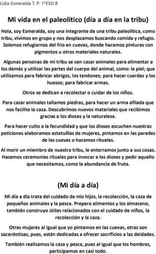 Mi día a día en el paleolítico Esmeralda